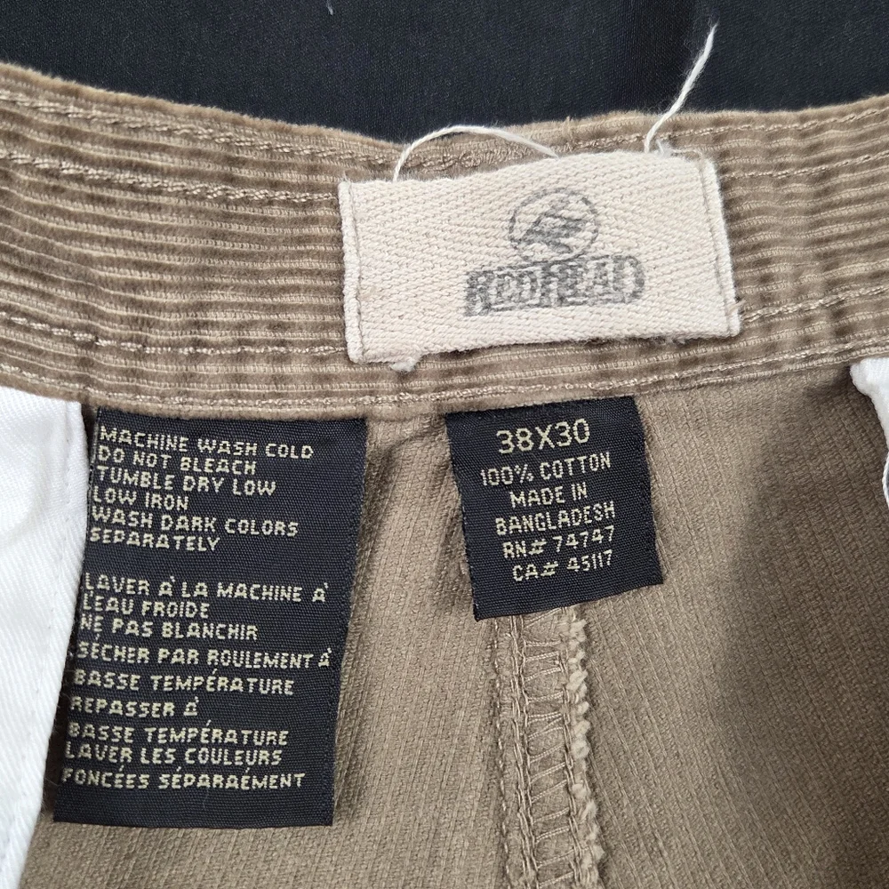 Redhead Corduroy Pants Mens 38x30 Tan Relaxed Fit Straight Leg 100% Cotton